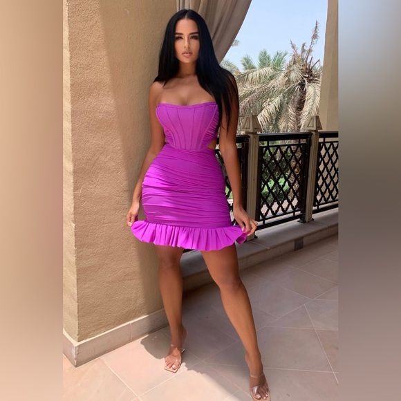 Fashion Nova Purple Divine Feminine Bandage Mini Dress - Picture 1 of 6